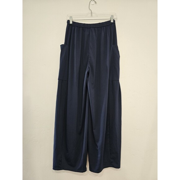 Halara Small Mid Rise Elastic Waistband Drawstring Pocket Palazzo Flowy Wideleg - Picture 4 of 8